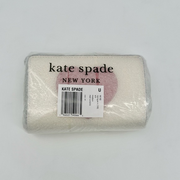 Kate Spade Madison Puffy Heart Medium Bifold Wallet Meringue Red - Picture 10 of 13